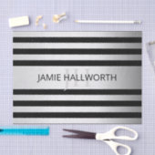 コンテンポラリーフェイクグラデーション銀ストライプ製品 薄葉紙 (クラフト)