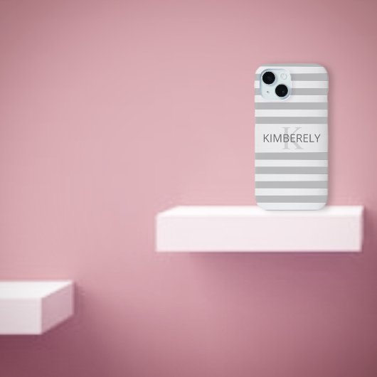 コンテンポラリーフェイクグラデーション銀ストライプ製品 Case-Mate iPhoneケース