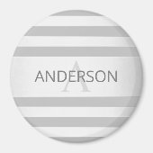 コンテンポラリーフェイクシルバーストライプ·アンド·グレー マグネット (正面)