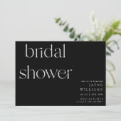 コンテンポラリーフォントB/Wブライダルシャワー 招待状 (スタンド正面)