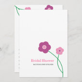 コンテンポラリーフローラブライダルシャワー招待状 招待状 (正面/裏面)