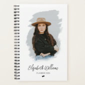 コンテンポラリーブパーソナライズされたラシ枠の写真プレーン プランナー手帳 (正面)