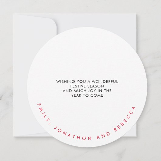 コンテンポラリーベビー写真回覧メリークリスマス シーズンカード (裏面)