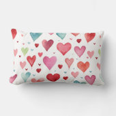 コンテンポラリーベビー子供部屋ハートパターン ランバークッション (正面)