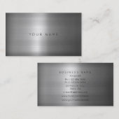 コンテンポラリーミニマリズム金属シルバーグレーVip 名刺 (正面/裏面)