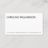 コンテンポラリーミニマルはっきりしたタイポグラフィ白黒 名刺 (裏面)