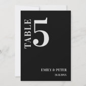 コンテンポラリーミニマ結婚リストのテーブル番号 サンキューカード (正面)
