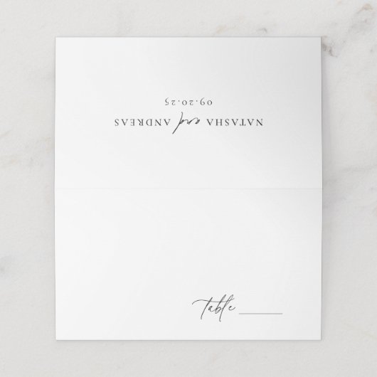 コンテンポラリーミニマ結婚リスト座席表 プレイスカード (外部開封)