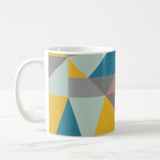 コンテンポラリーモダニスト図形のアー自然トカラー コーヒーマグカップ (左)