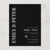 コンテンポラリーモダンエレガントミニマ結婚リスト インビテーションポストカード (正面)