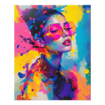 コンテンポラリーモダンポートレート女子ピンクグラス