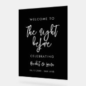 コンテンポラリーモダン大歓迎の前夜 アクリルサイン (傾斜)