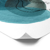 コンテンポラリーモダン抽象芸術アートグリーンブラック ポスター (角)