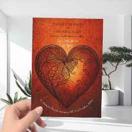 コンテンポラリーモダン焼オレン結婚ジ 招待状