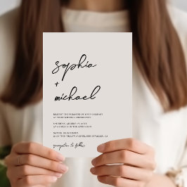 コンテンポラリーモダン白黒結婚の 招待状