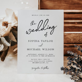 コンテンポラリーモダン白黒結婚の 招待状