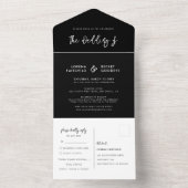 コンテンポラリーモダン結婚の オールインワン招待状 (内側)