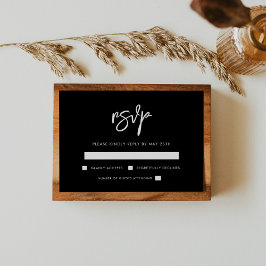 コンテンポラリーモダン結婚の 出欠カード