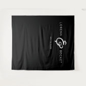 コンテンポラリーモダン結婚黒の背景 タペストリー (正面(横))