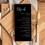 コンテンポラリーモダン食べ結婚くら メニュー<br><div class="desc">やろう食べ!の結婚または披露宴パーティーあなたのはっきりしたの文房具のための結婚トレンディーのタイポグラフィとシンプル、黒と白のテーマとエレガントも。完全にカスタマイズ：必要なフォントと背景の色を変更でもしきる。</div>