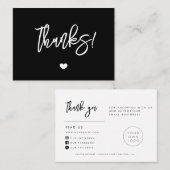 コンテンポラリーモダンBlack Thank you package insert 名刺 (正面/裏面)