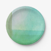 コンテンポラリーモダンGreen Lines水彩画家 ペーパープレート (正面)