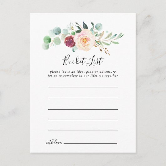 コンテンポラリーユーカリフローラバケットリストカード ポストカード (正面)