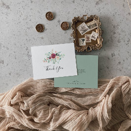 コンテンポラリーユーカリフローラフラ結婚ット サンキューカード