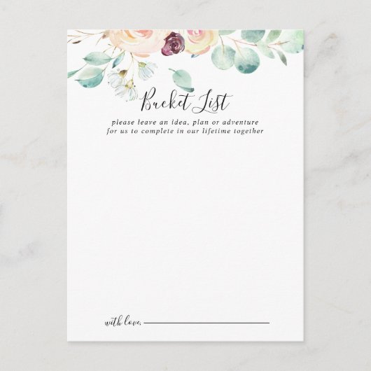 コンテンポラリーユーカリ結婚のバケットリストカード ポストカード (正面)
