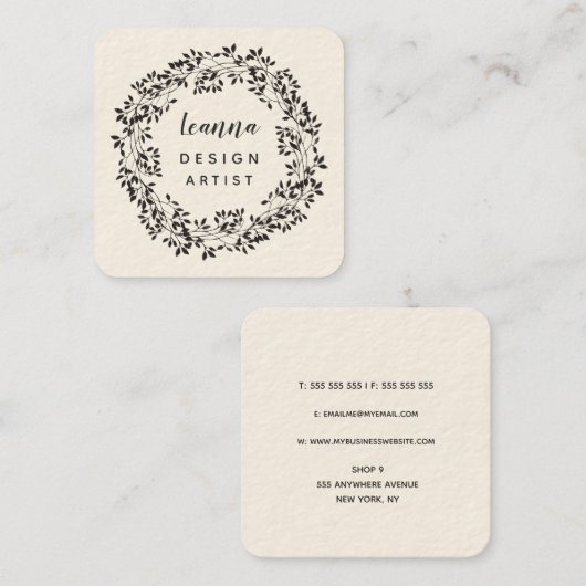 コンテンポラリーリース型デザインアーティストスクエア 予約カード (正面/裏面)