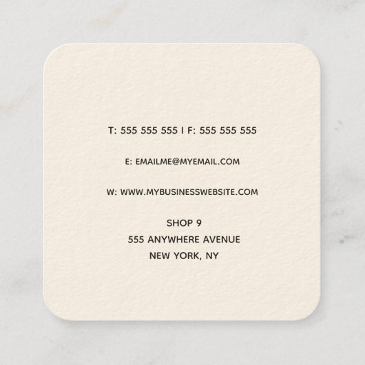 コンテンポラリーリース型デザインアーティストスクエア 予約カード (裏面)