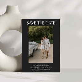 コンテンポラリーレトロアールデコ結婚写真の黒 セーブザデート