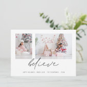 コンテンポラリー信じ2枚の写真スクリプトクリスマス シーズンカード (スタンド正面)