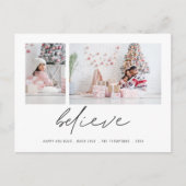 コンテンポラリー信じ2枚の写真スクリプトクリスマス ポストカード (正面)