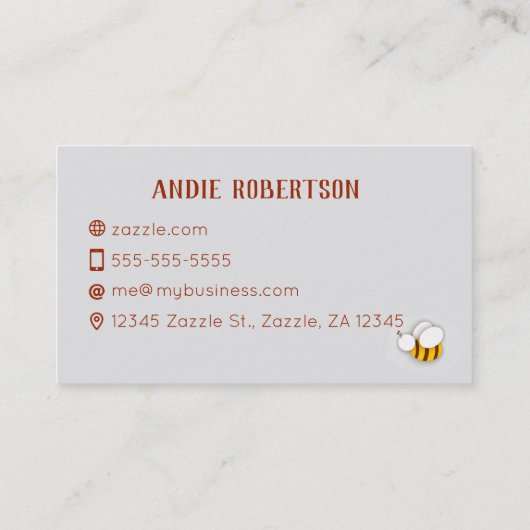 コンテンポラリー切り蜂と蜂の巣屋 名刺 (裏面)