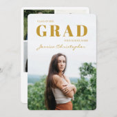 コンテンポラリー卒業写真コラージュ卒業Annou 案内状 (正面/裏面)