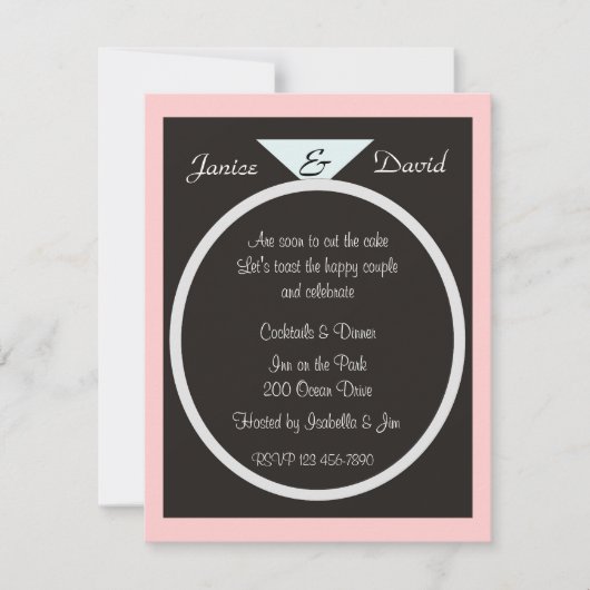 コンテンポラリー婚約パーティ招待状 招待状 (正面)