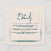 コンテンポラリー手書きレトロ結婚の詳細 エンクロージャーカード (正面)