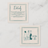 コンテンポラリー手書きレトロ結婚の詳細 エンクロージャーカード (正面/裏面)