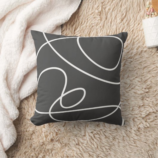 コンテンポラリー抽象芸術アモダンートシック白黒 クッション (ブランケット)