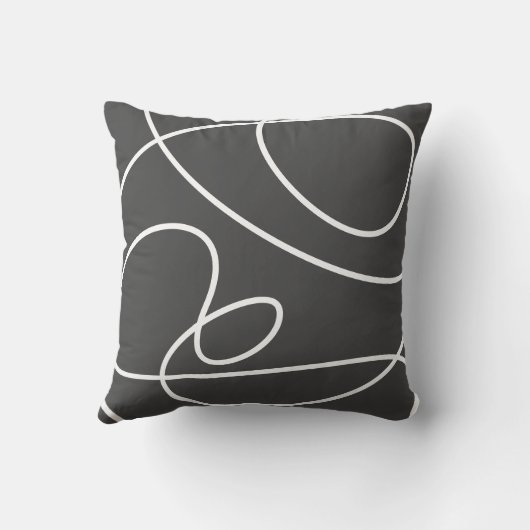 コンテンポラリー抽象芸術アモダンートシック白黒 クッション (裏面)