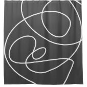 コンテンポラリー抽象芸術アモダンートシック白黒 シャワーカーテン (正面)