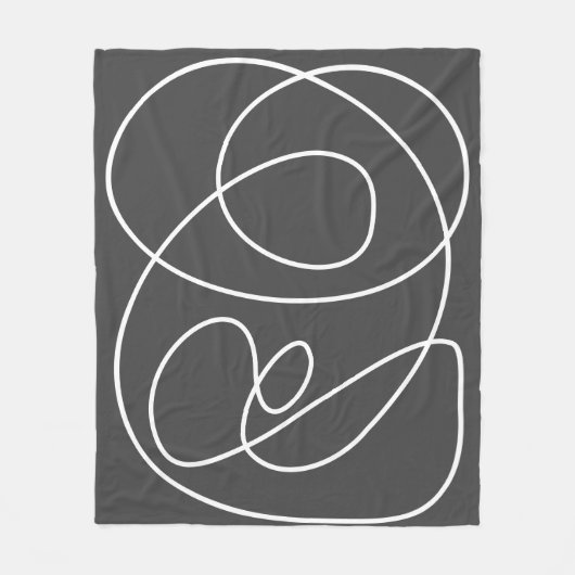 コンテンポラリー抽象芸術アモダンートシック白黒  フリースブランケット (正面)