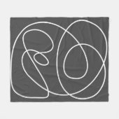 コンテンポラリー抽象芸術アモダンートシック白黒  フリースブランケット (正面(横))