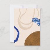 コンテンポラリー抽象芸術シェイプアートブルー結婚タン 出欠カード (裏面)