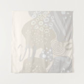 コンテンポラリー抽象芸術シェイプ線サークルパステル タペストリー (正面(横))