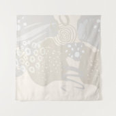 コンテンポラリー抽象芸術シェイプ線サークルパステル タペストリー (正面)