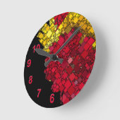 コンテンポラリー抽象芸術ジオメトはっきりしたリの赤い数字 ラウンド壁時計 (傾斜)