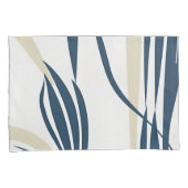 コンテンポラリー抽象芸術ネイビー&ベージュ – スタイリッシュ 枕カバー (正面右)