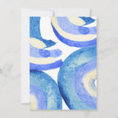 コンテンポラリー抽象芸術ブルー水彩写真 セーブザデート (裏面)